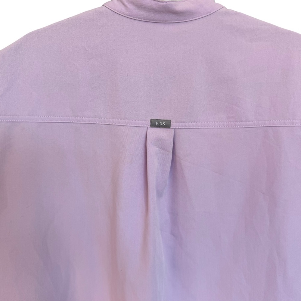 Figs Lavender Cap-Sleeve Henley Scrub Top - Picture 5 of 14